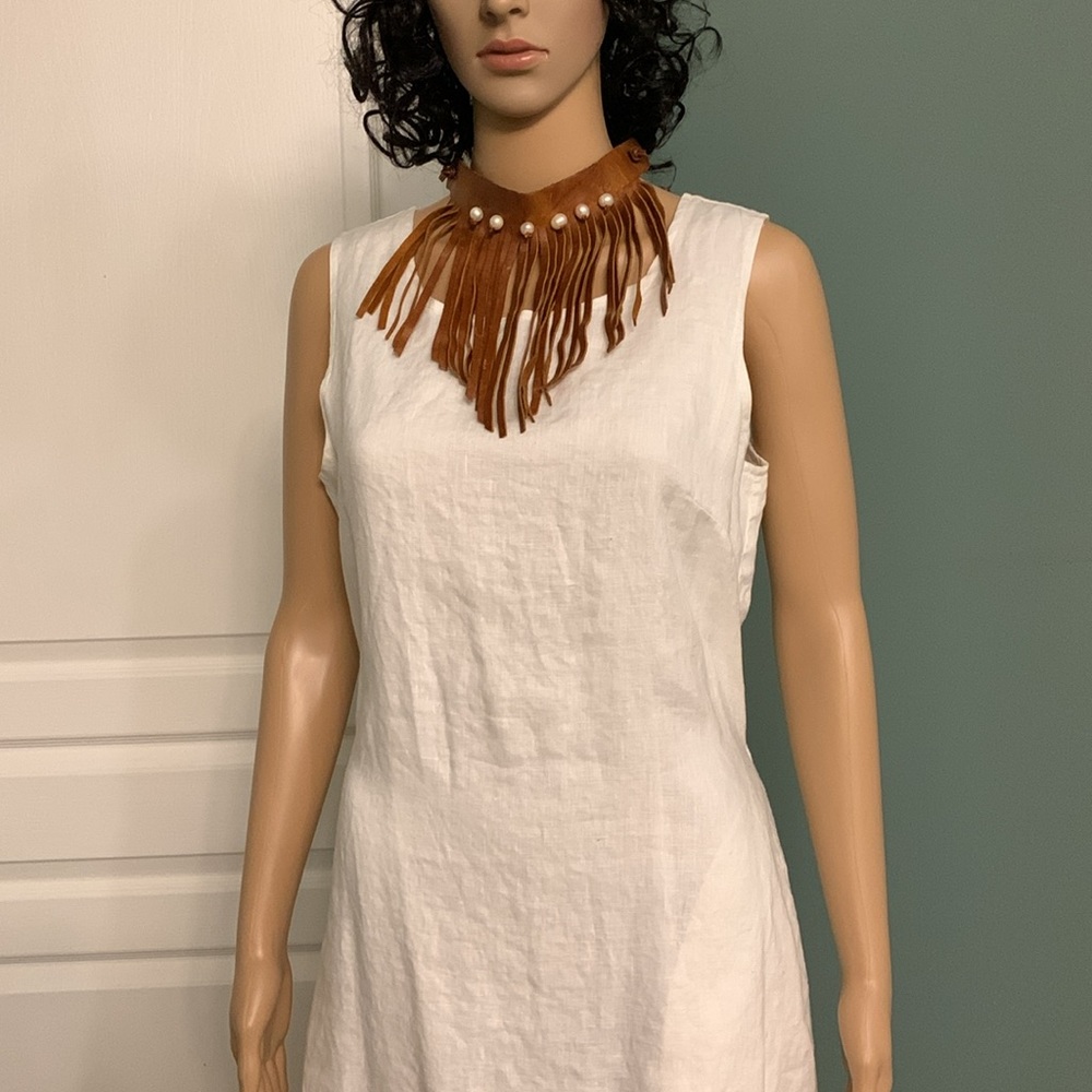 Handmade New Leather Choker with Pearls